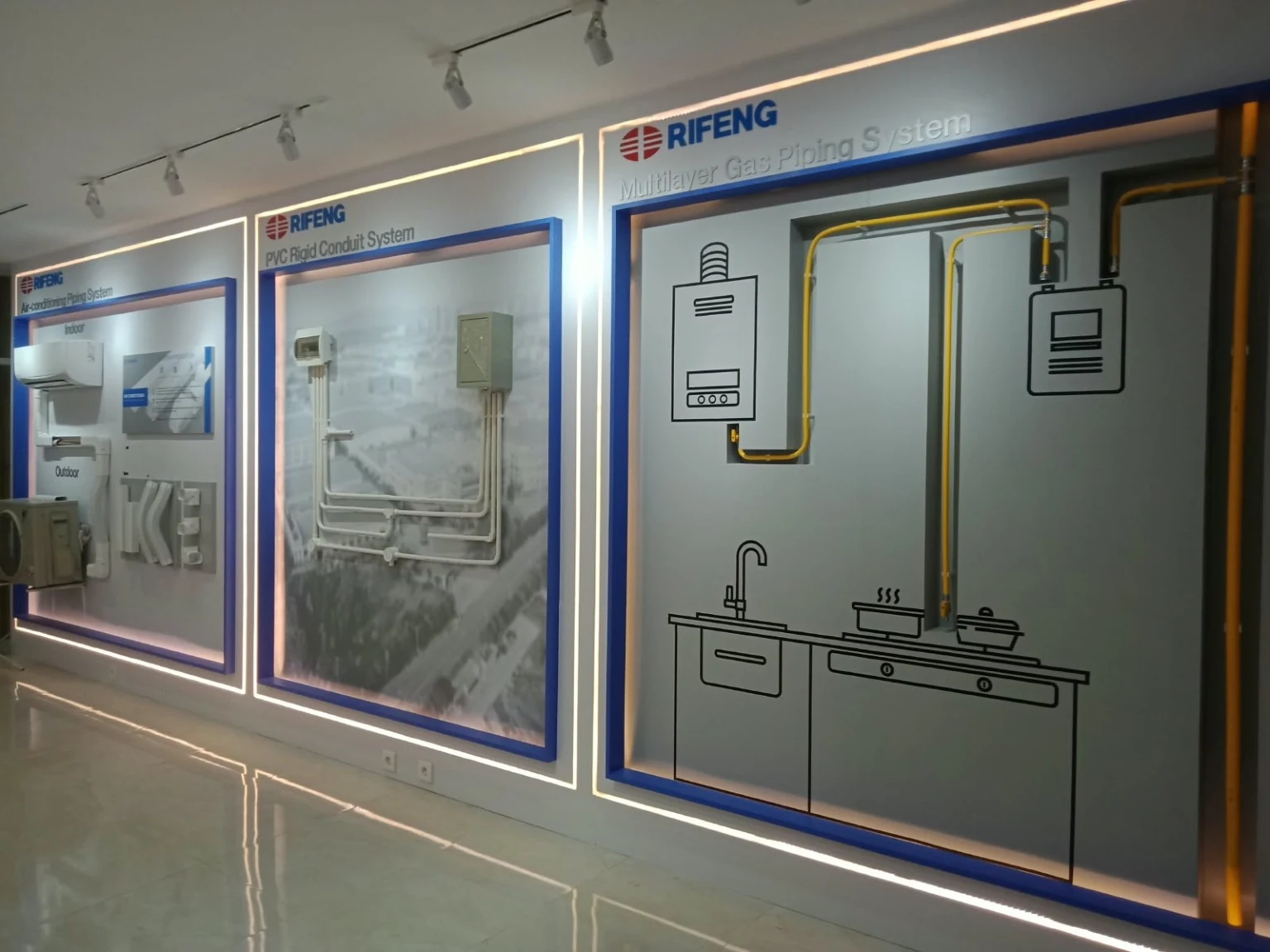 RIFFO RIFENG Showroom Bali display wall 2